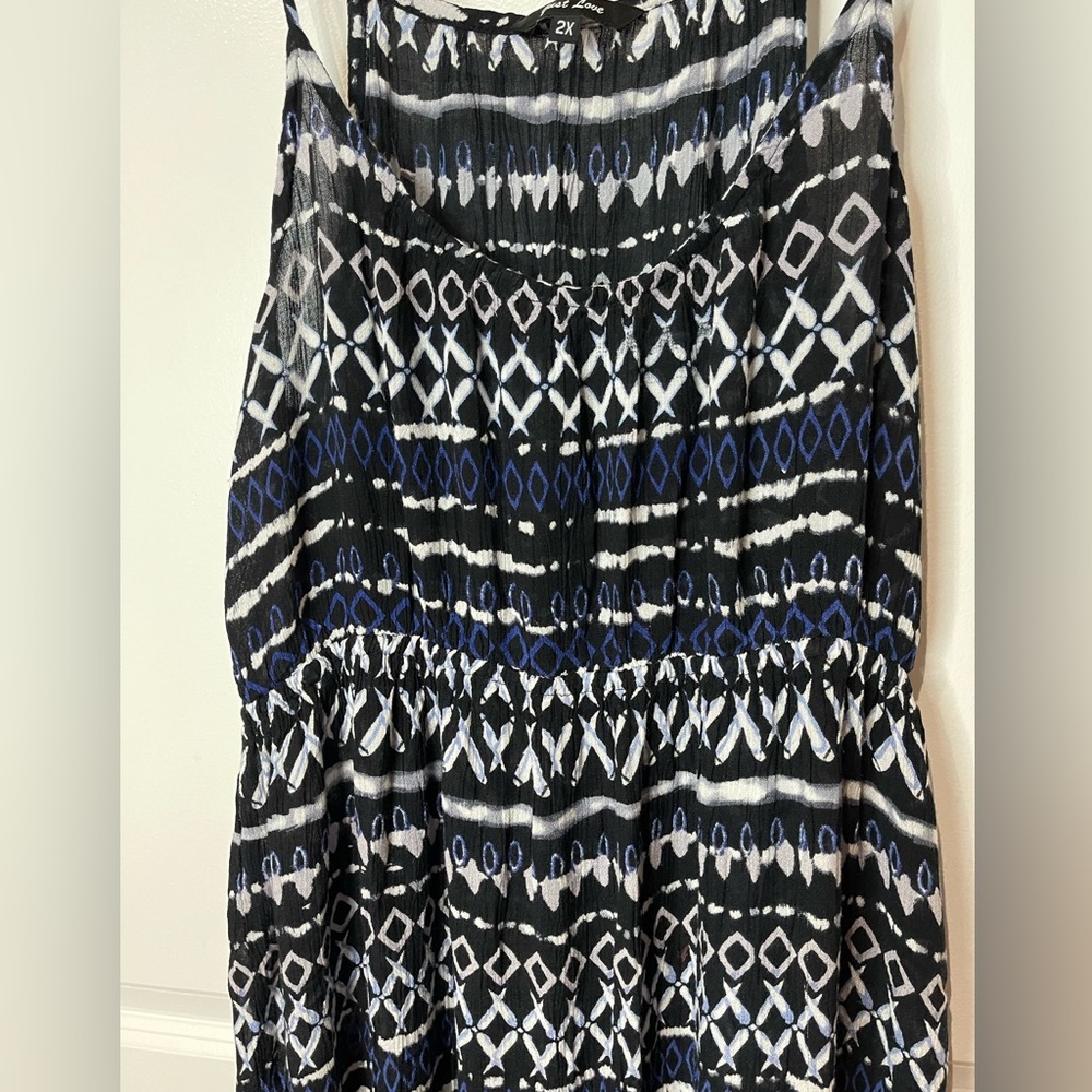 Just Love Chevron Maxi Dress  With Side Slits & Elastic Waist Size 2X. GUC - Picture 2 of 6